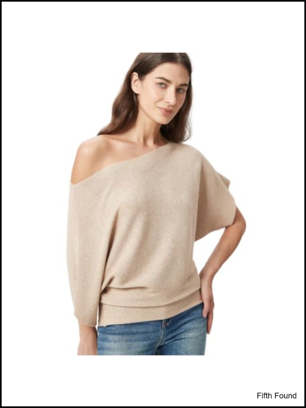 Women Off The Shoulder Sweater Batwing Short Sleeve Knit Pullover Top